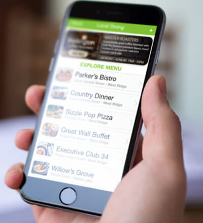 Dining menu mobile app